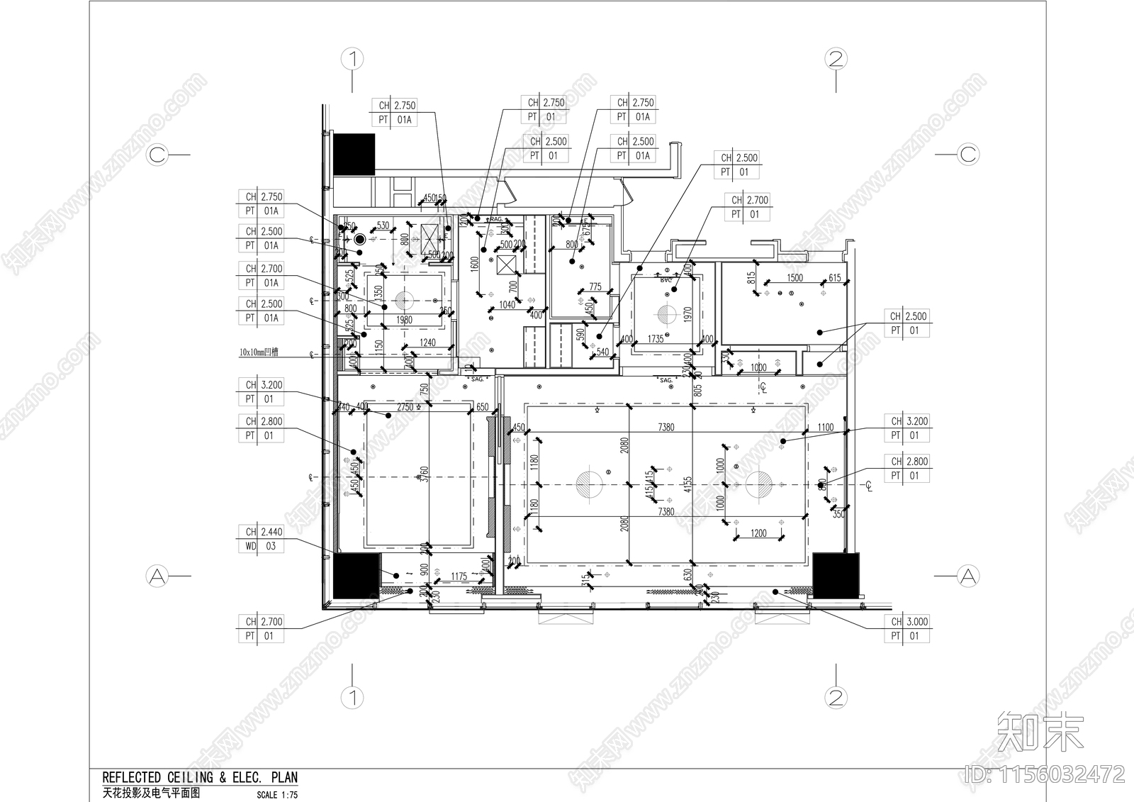 希尔顿酒店豪华家庭套间室内精装修cad施工图下载【ID:1156032472】