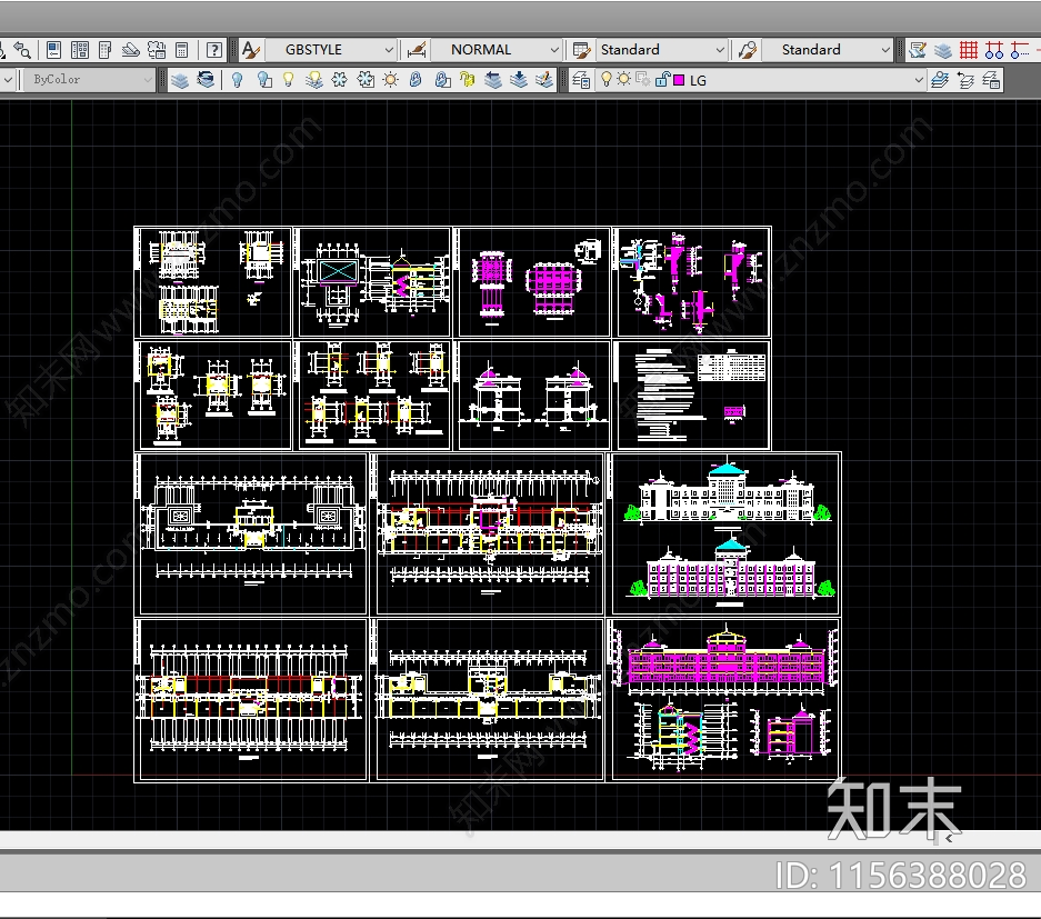 小学教学综合楼建筑图cad施工图下载【ID:1156388028】