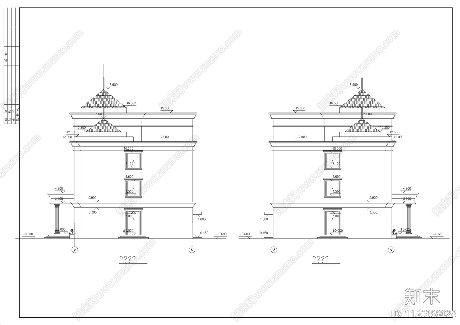 小学教学综合楼建筑图cad施工图下载【ID:1156388028】