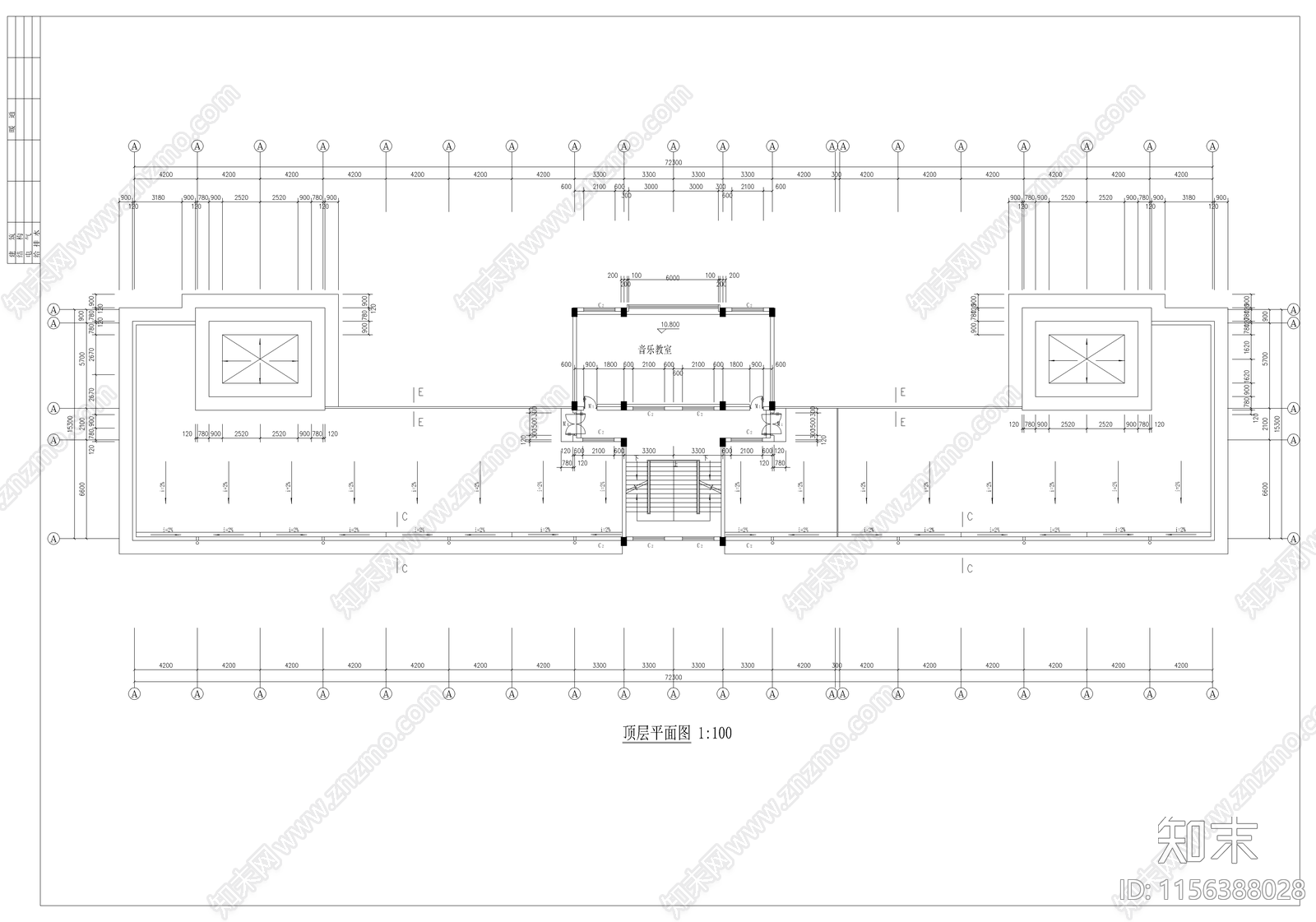 小学教学综合楼建筑图cad施工图下载【ID:1156388028】