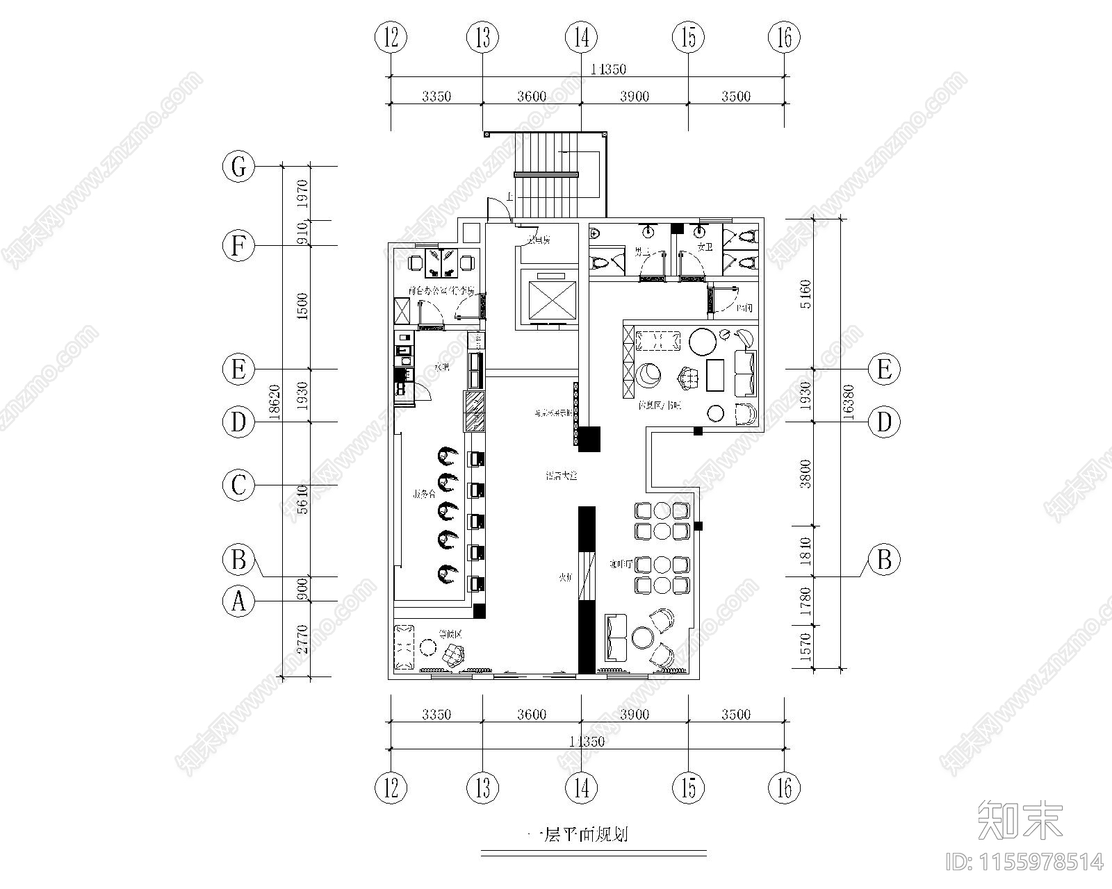 6层酒店规划设计施工图下载【ID:1155978514】