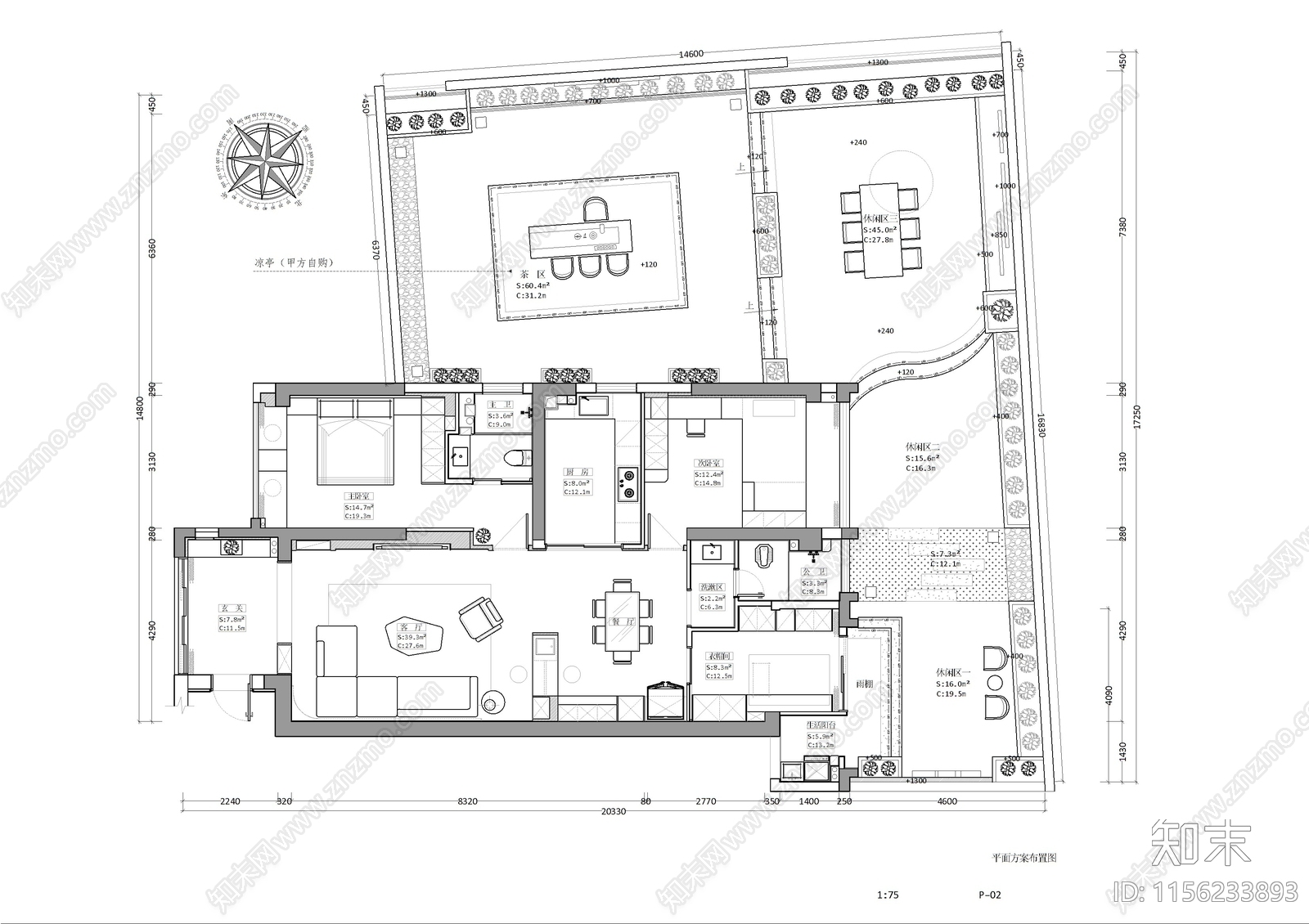 现代室内家装cad施工图下载【ID:1156233893】