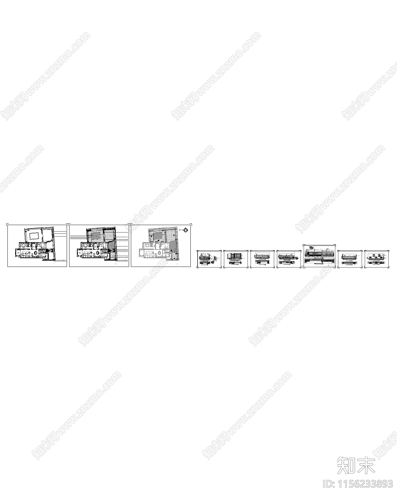 现代室内家装cad施工图下载【ID:1156233893】