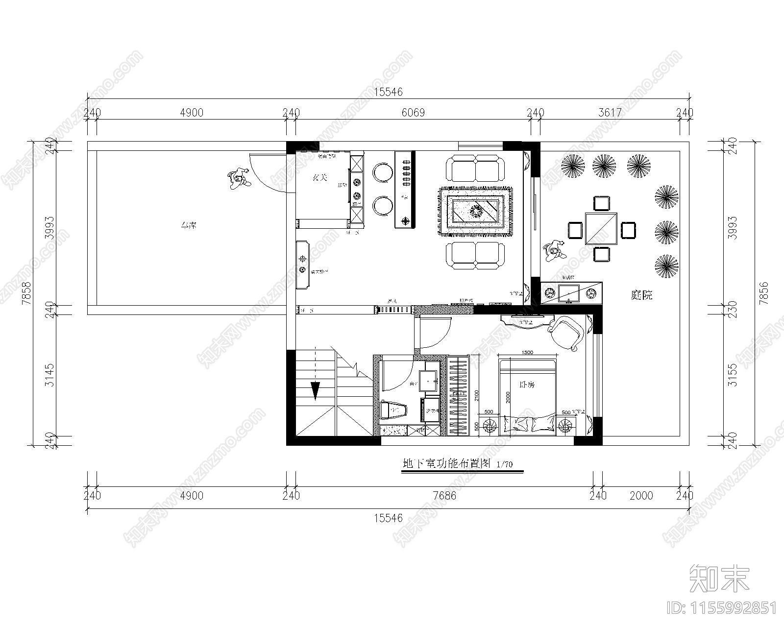 下叠别墅设计cad施工图下载【ID:1155992851】