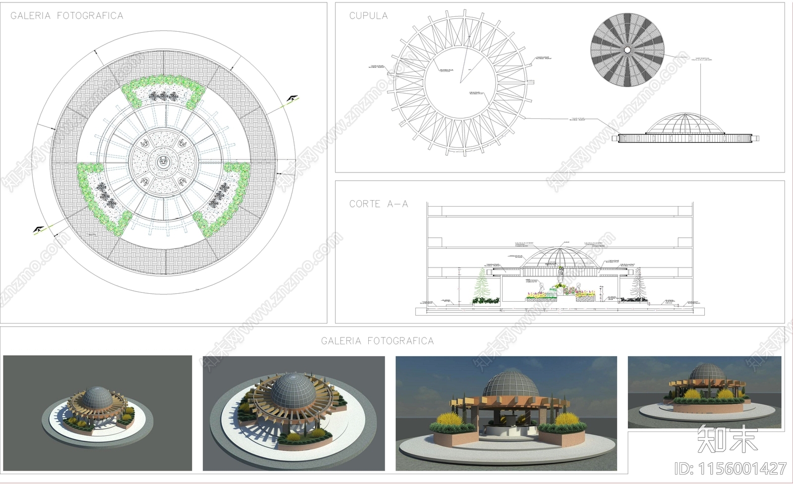 欧式亭子CAD施工图下载【ID:1156001427】