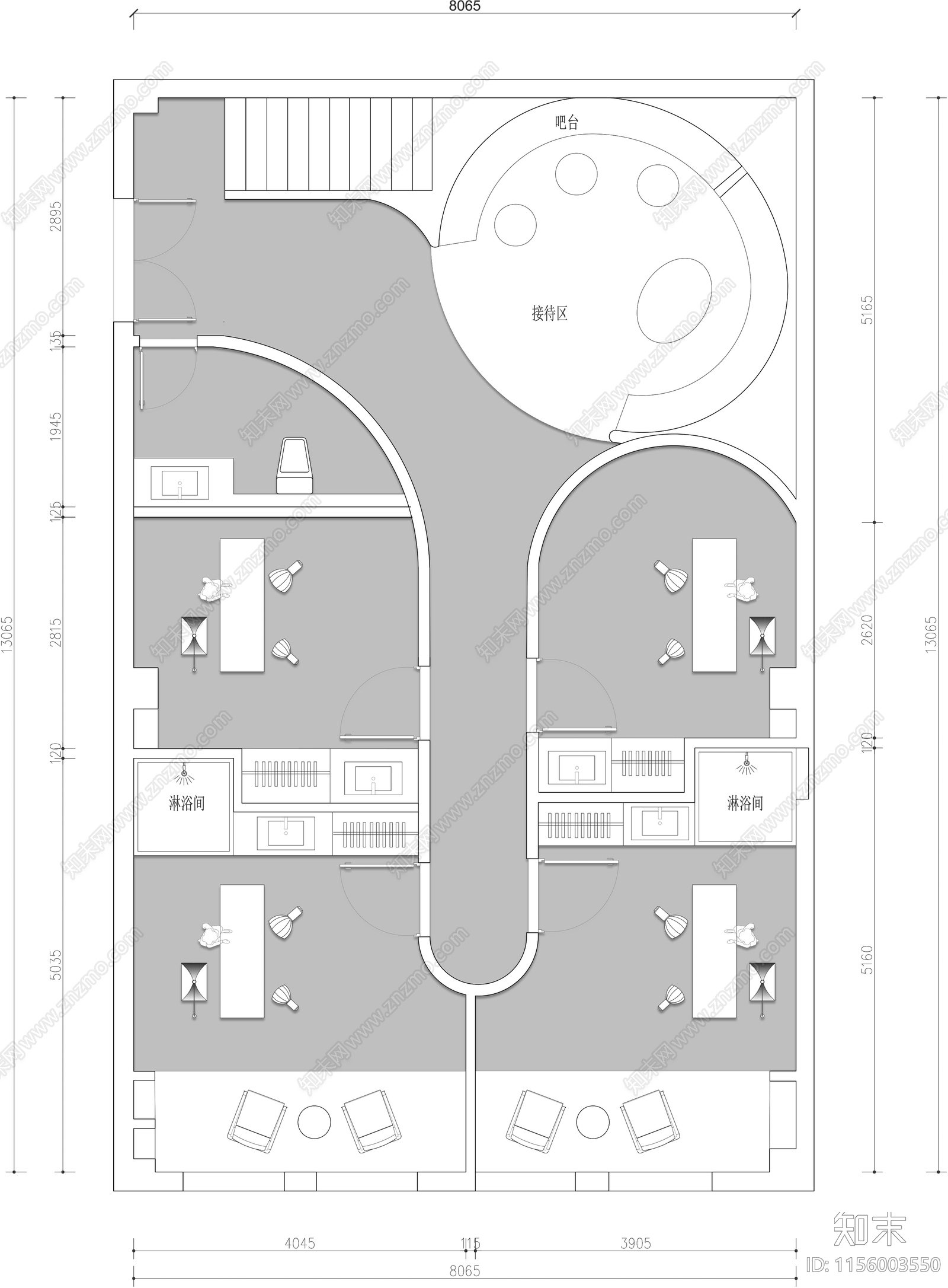 直播间网红培训基地平面图cad施工图下载【ID:1156003550】