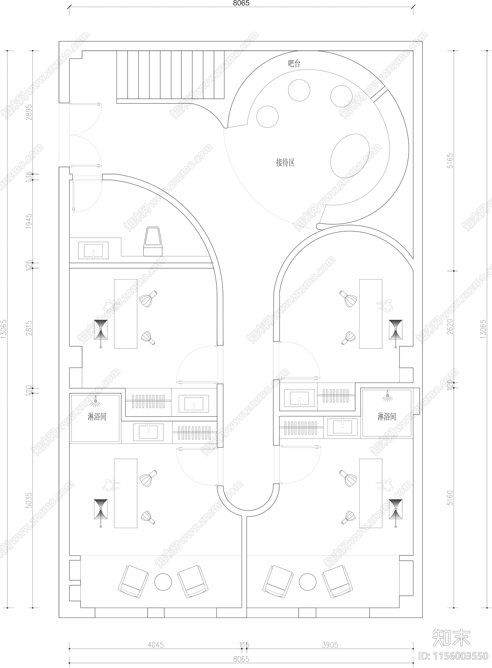 直播间网红培训基地平面图cad施工图下载【ID:1156003550】