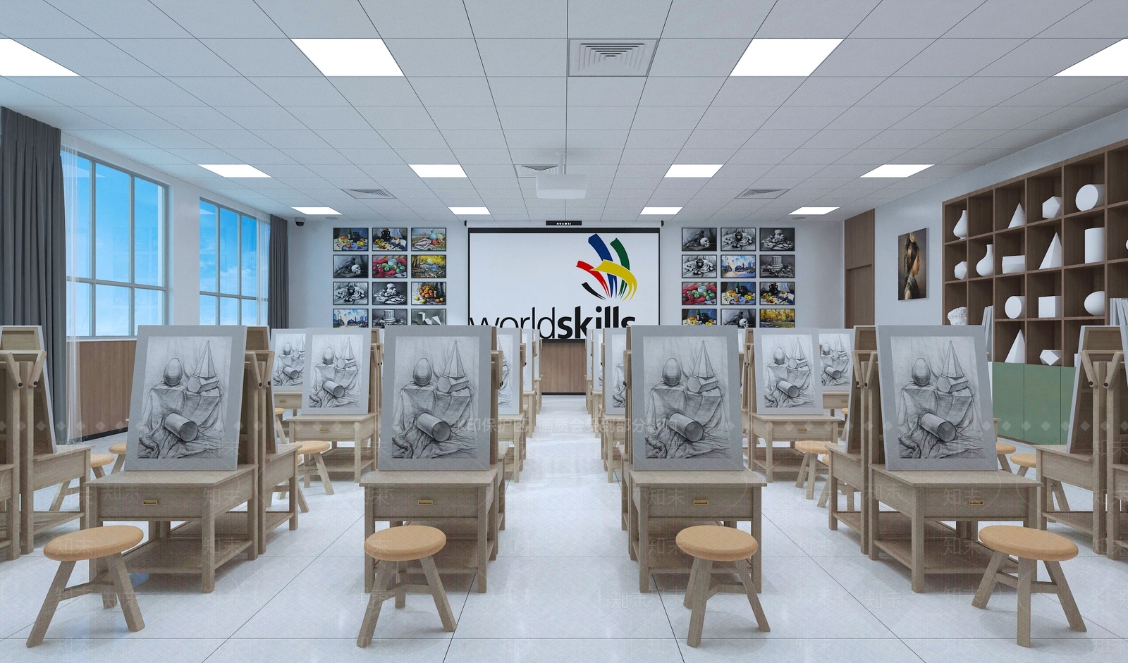 现代美术画室3D模型下载【ID:1156006373】