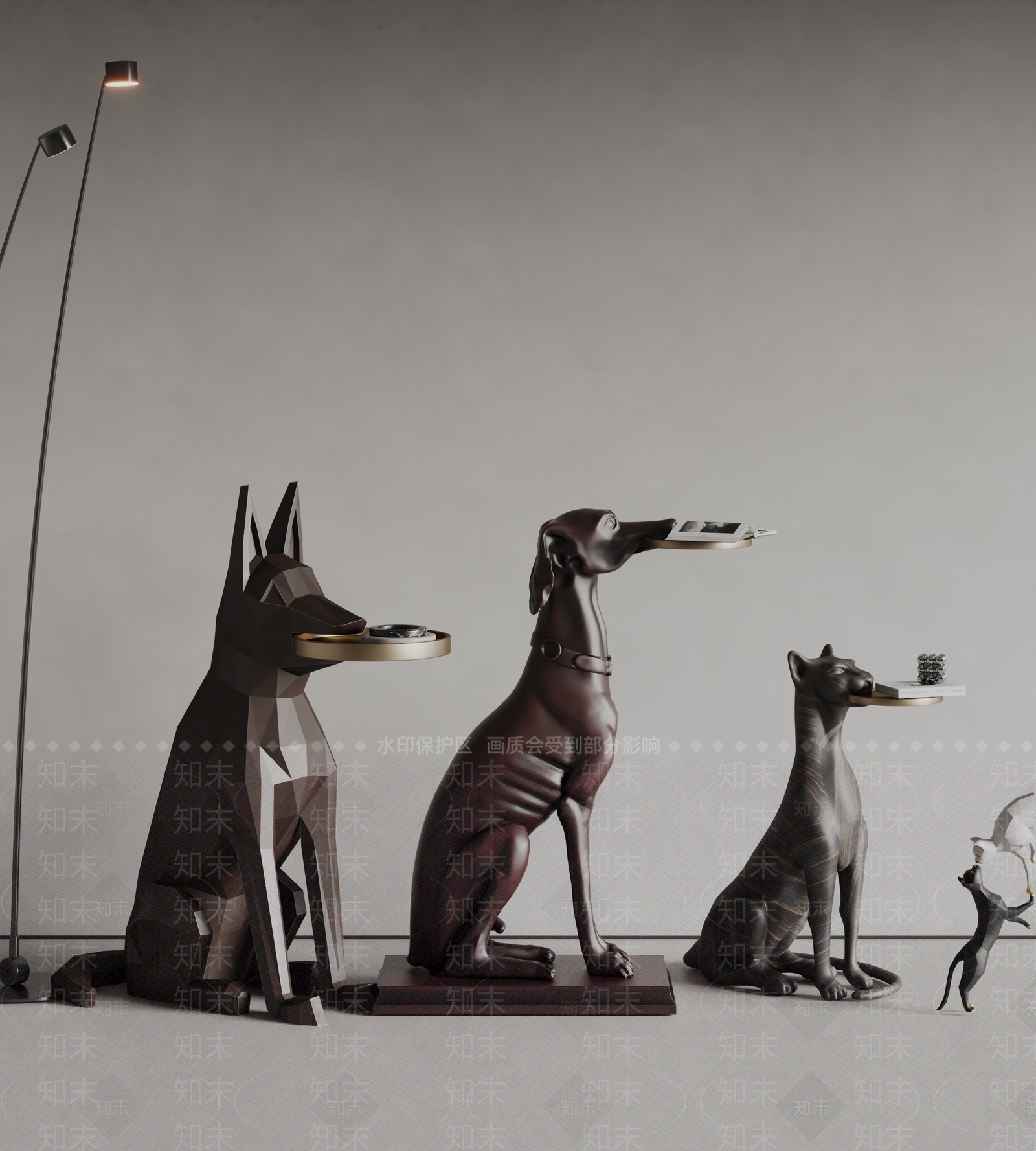 Ande现代小狗边几3D模型下载【ID:1158553021】