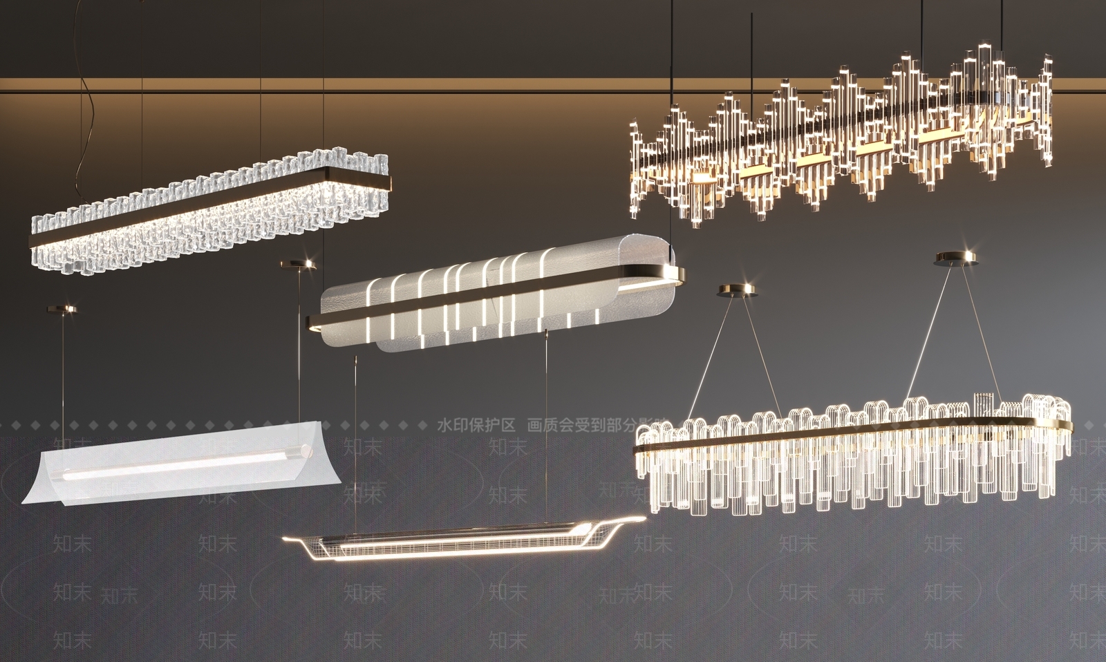 吊灯组合SU模型精品下载_SketchUp模型_知末网