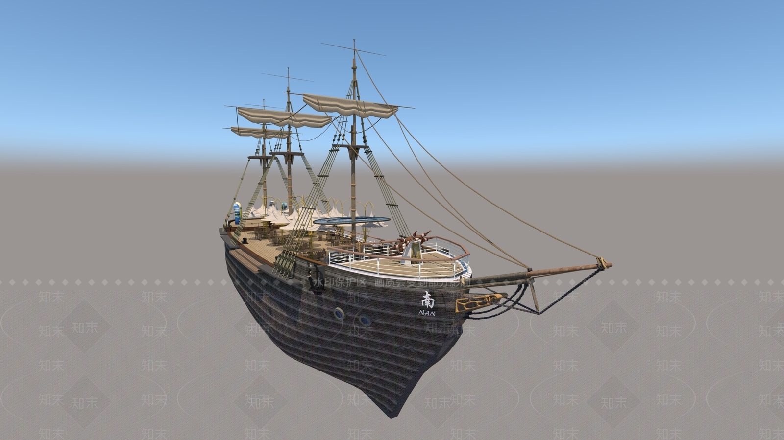 船雕塑SU模型下载【ID:1157738283】