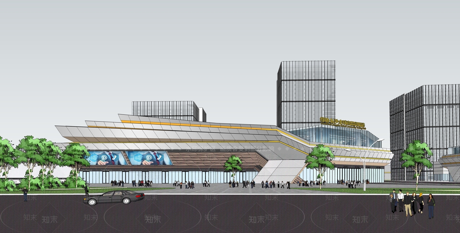 现代大型商场业综合体SU模型下载【ID:1156010521】