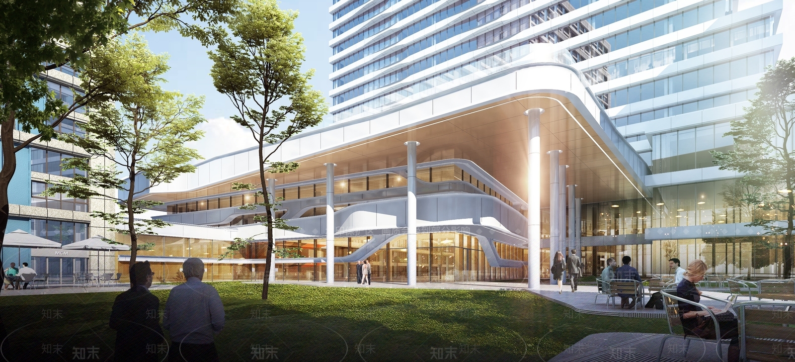 现代商场建筑SU模型下载【ID:1156013230】