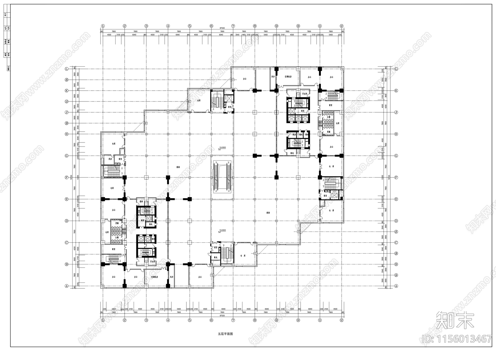 大型商场建筑平面图纸施工图下载【ID:1156013467】