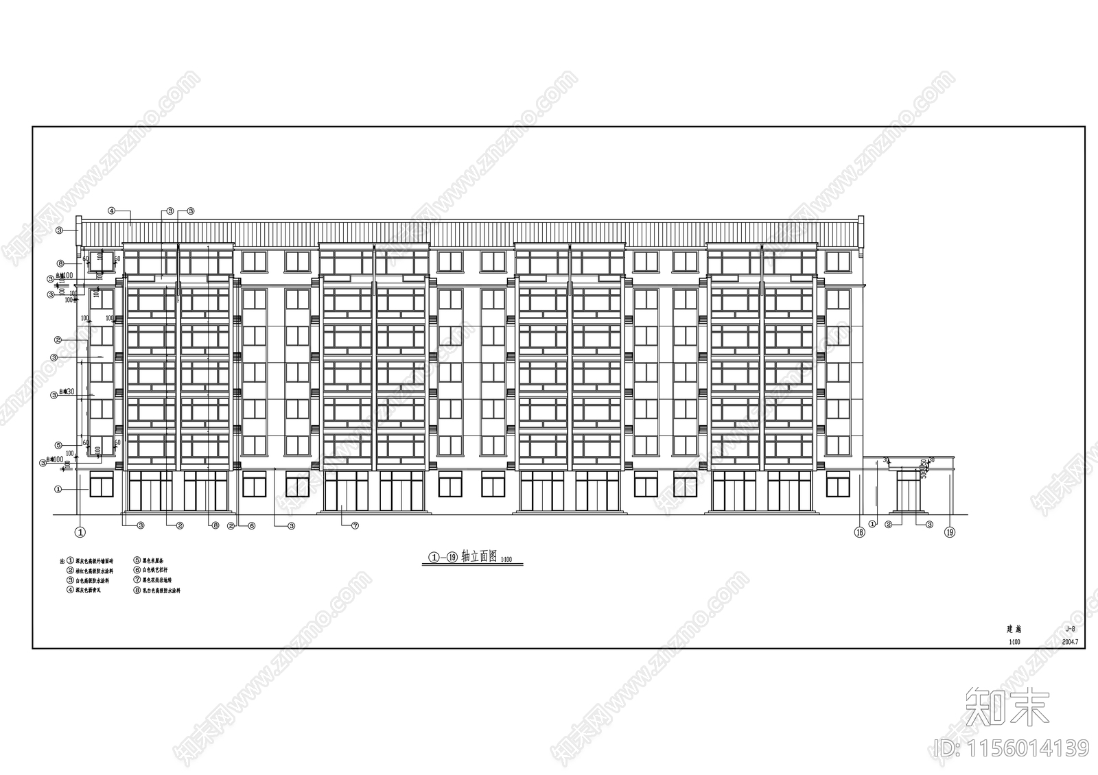 多层商住楼建施图cad施工图下载【ID:1156014139】