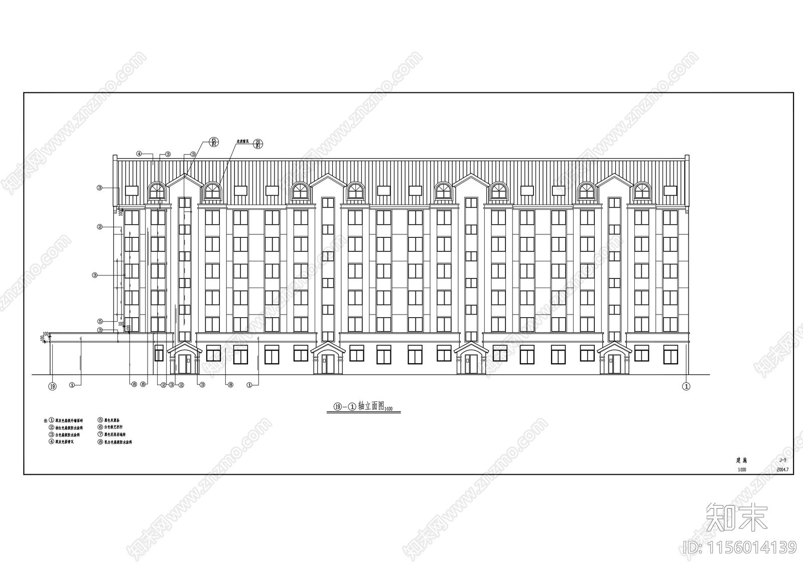 多层商住楼建施图cad施工图下载【ID:1156014139】