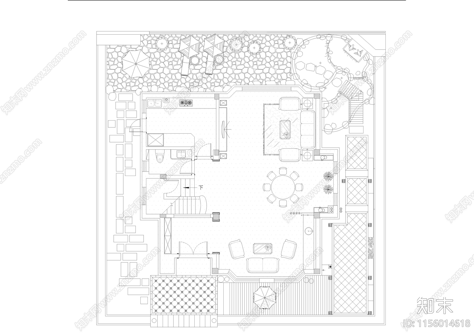 广州高档别墅景观施工图下载【ID:1156014618】