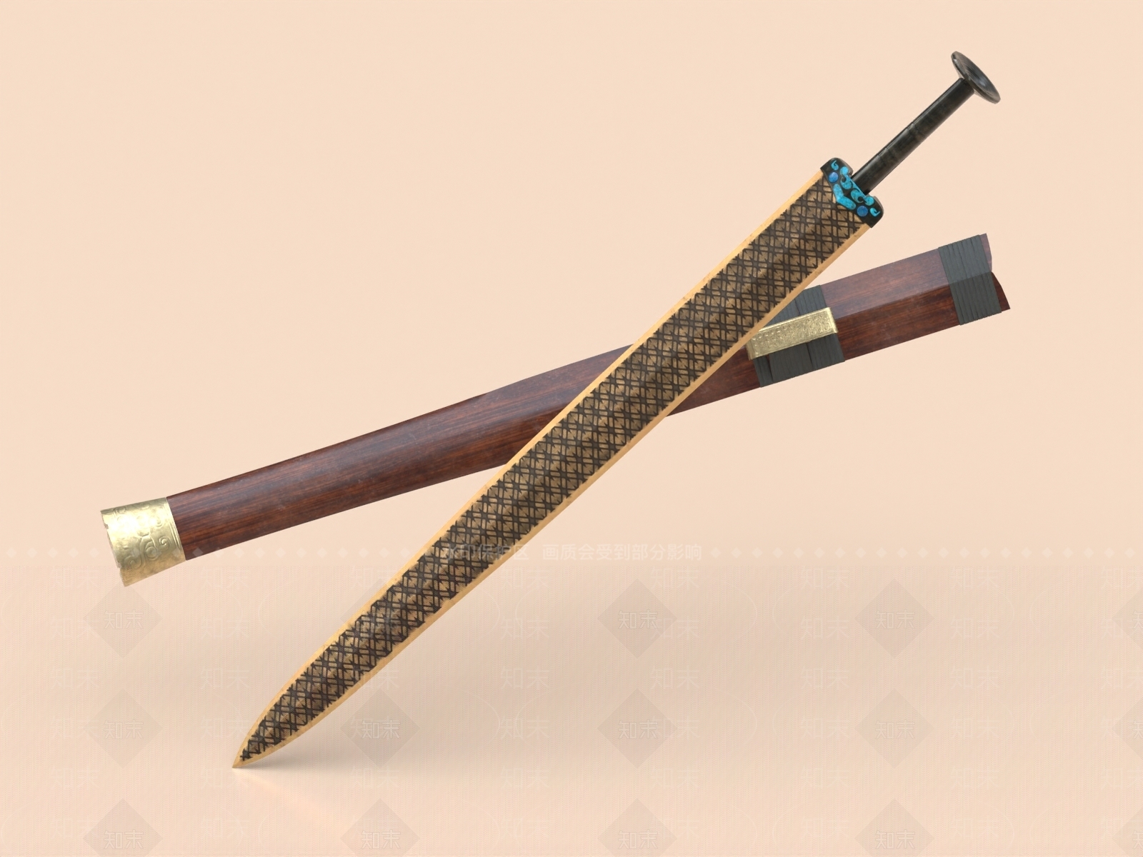 中式青铜剑3D模型下载【ID:1156014959】