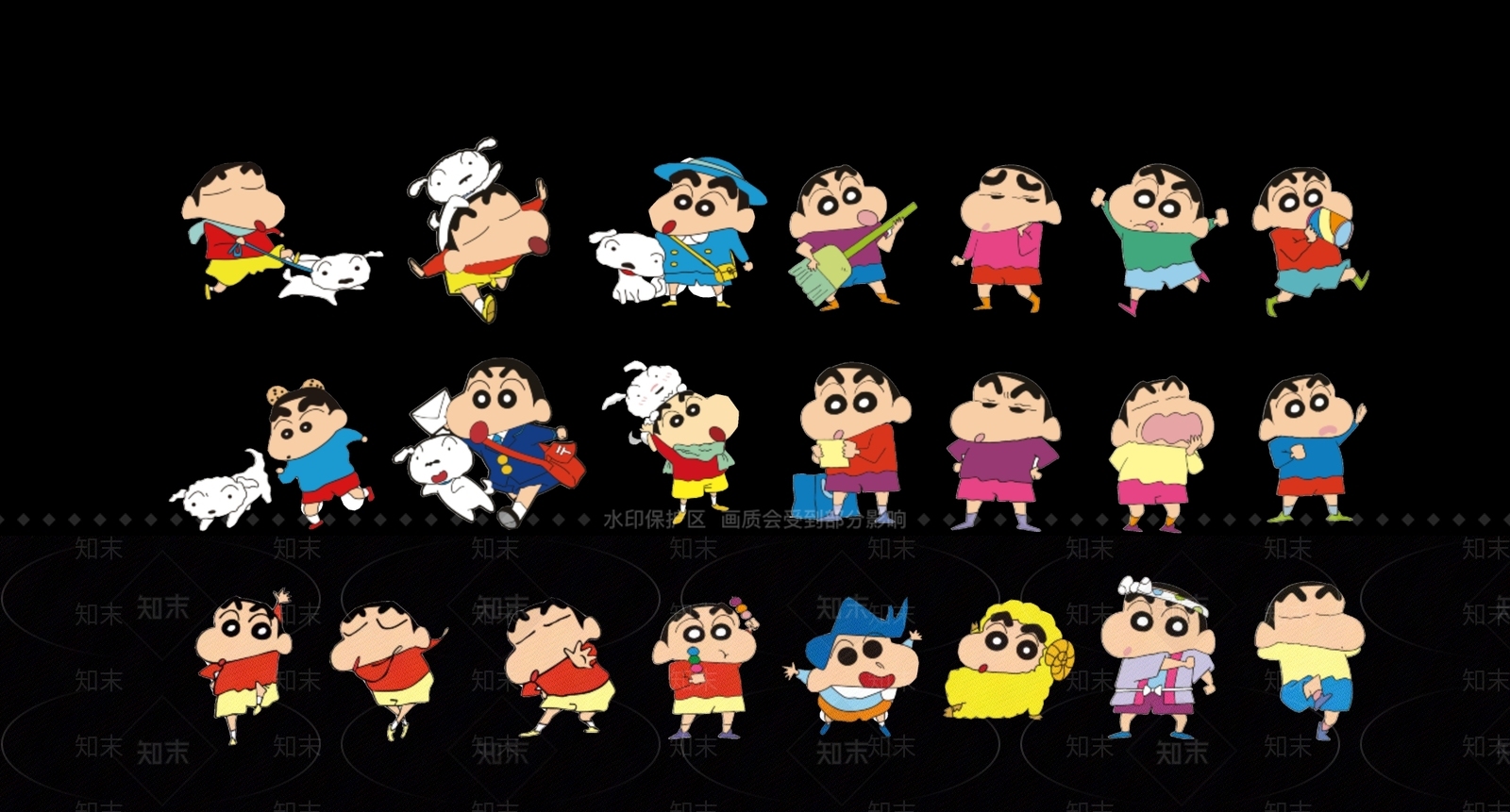 2D现代卡通蜡笔小新剪影3D模型下载【ID:1156118844】