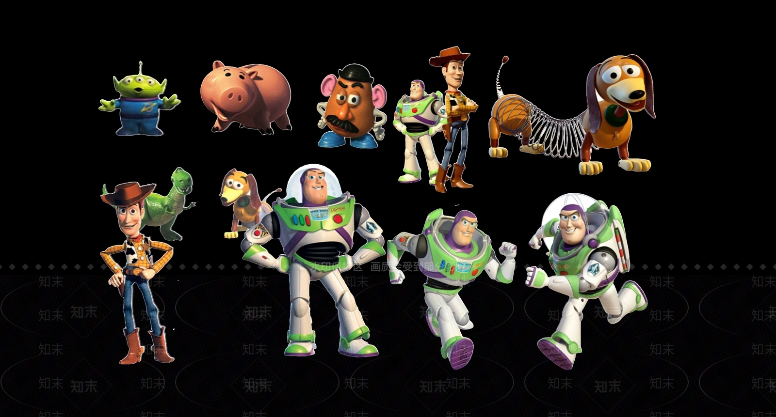 现代2D玩具总动员卡通人物剪影3D模型下载【ID:1156016156】