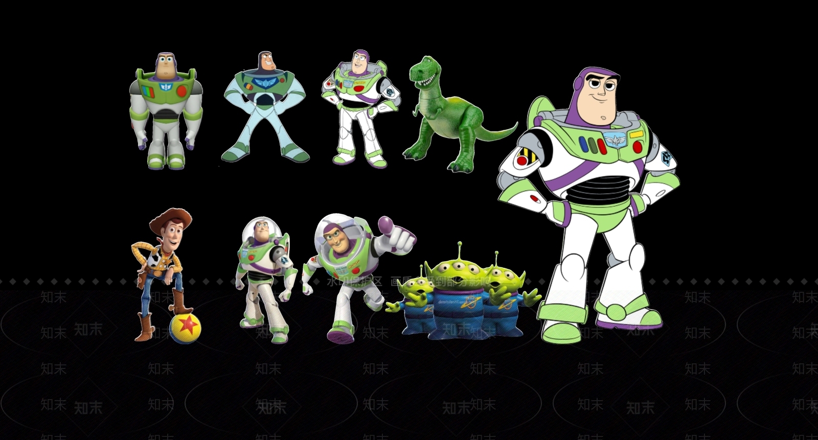 现代2D玩具总动员卡通人物剪影3D模型下载【ID:1156016293】