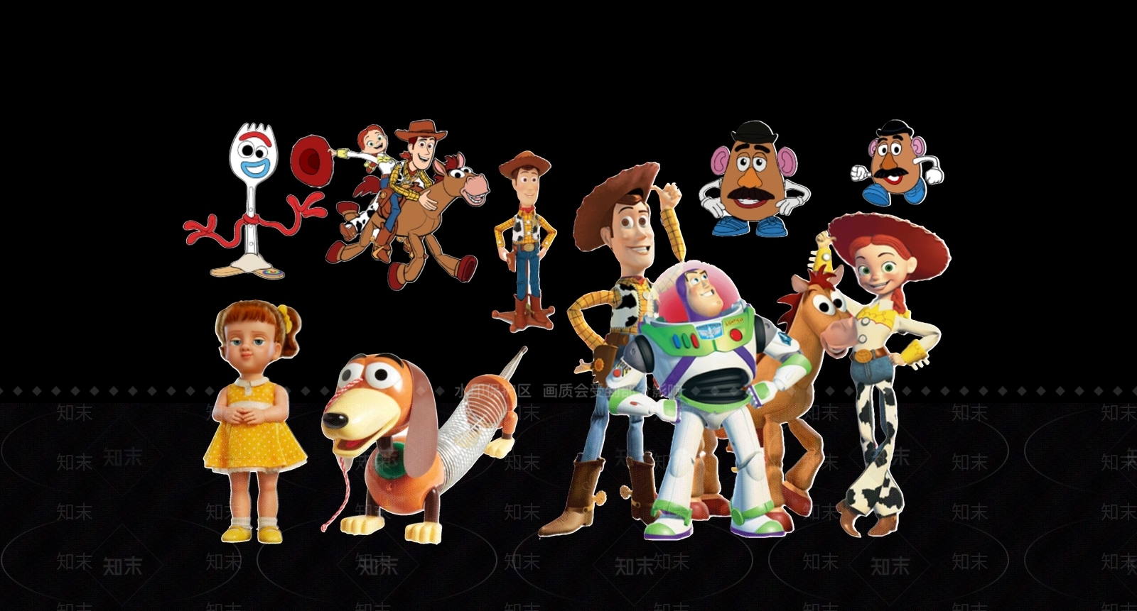 现代2D玩具总动员卡通人物剪影3D模型下载【ID:1156016275】