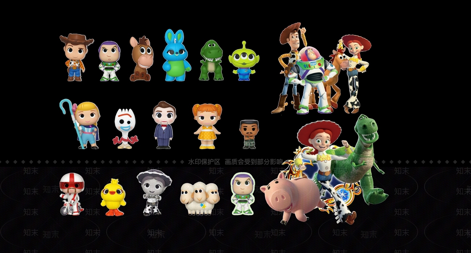 现代2D玩具总动员卡通人物剪影3D模型下载【ID:1156016258】