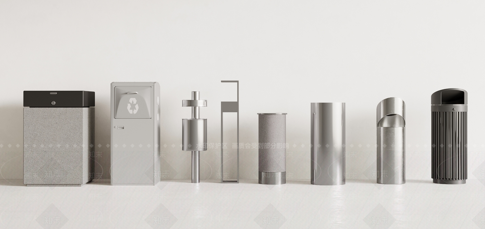 现代垃圾箱3D模型下载【ID:1156019022】