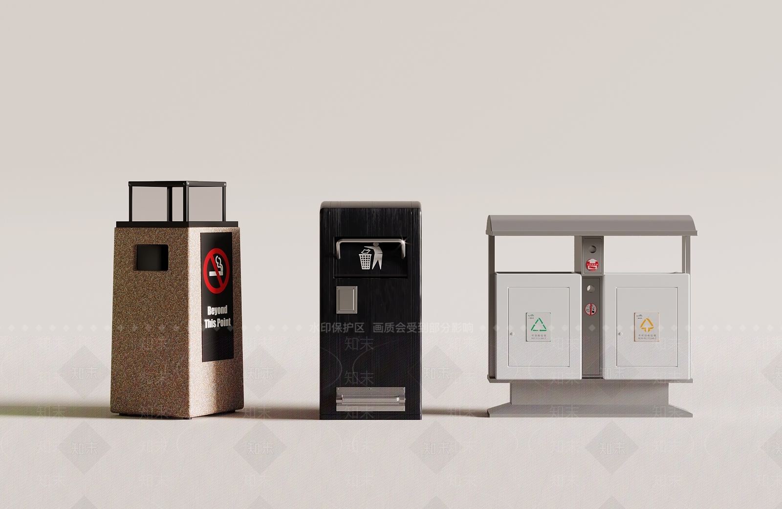 现代垃圾箱3D模型下载【ID:1156020230】