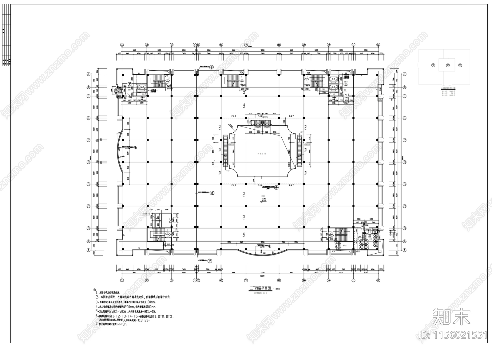 商场设计建筑图cad施工图下载【ID:1156021551】