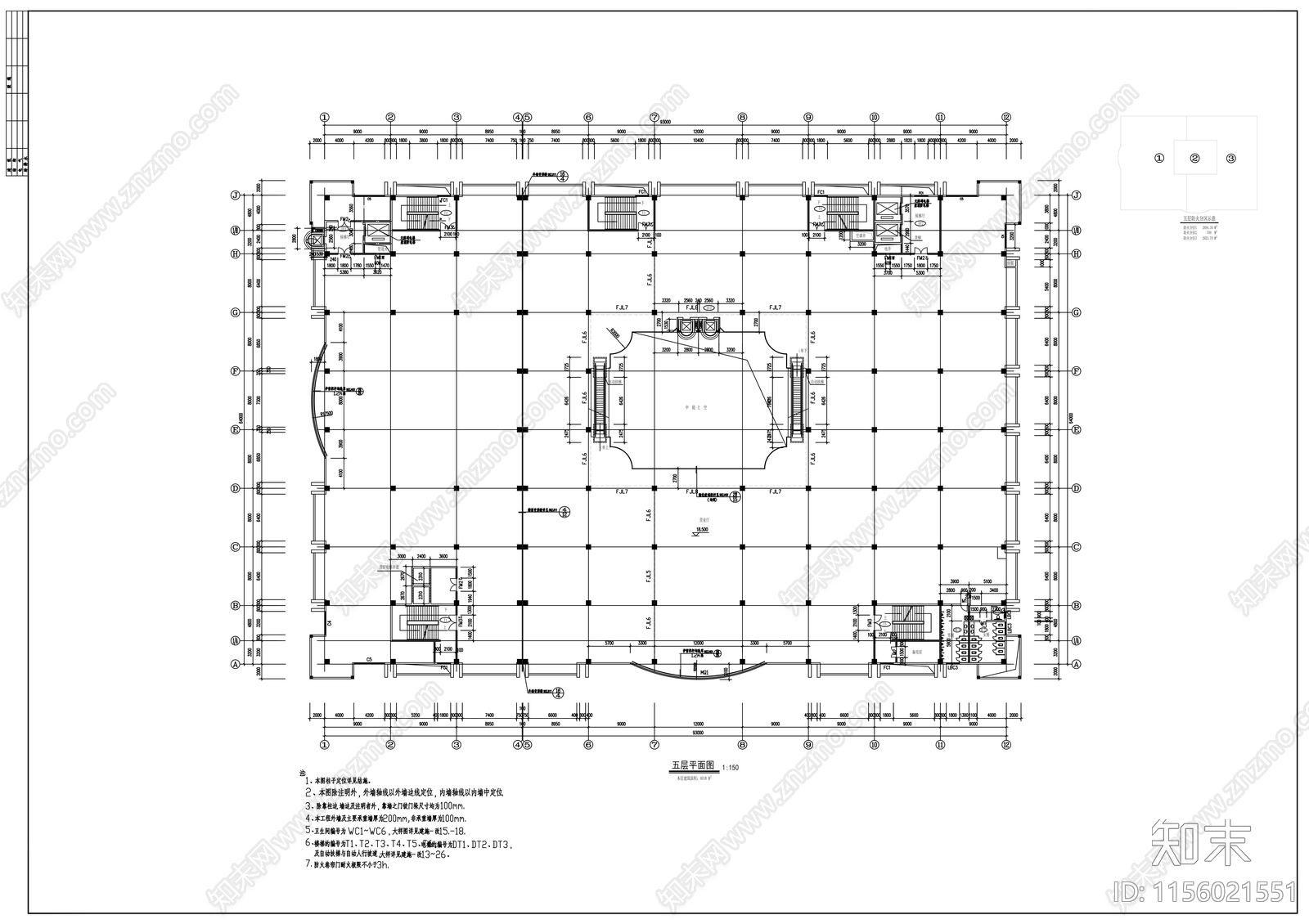 商场设计建筑图cad施工图下载【ID:1156021551】