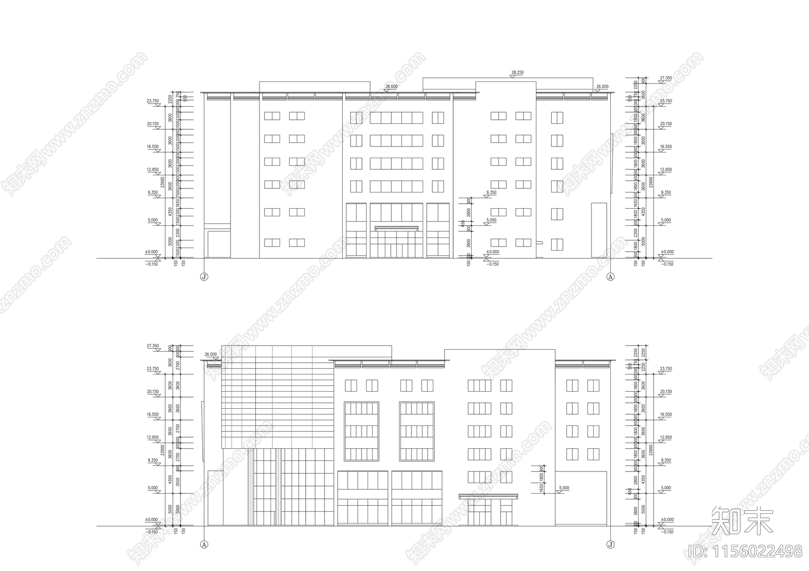 商业大厦建筑cad施工图下载【ID:1156022498】