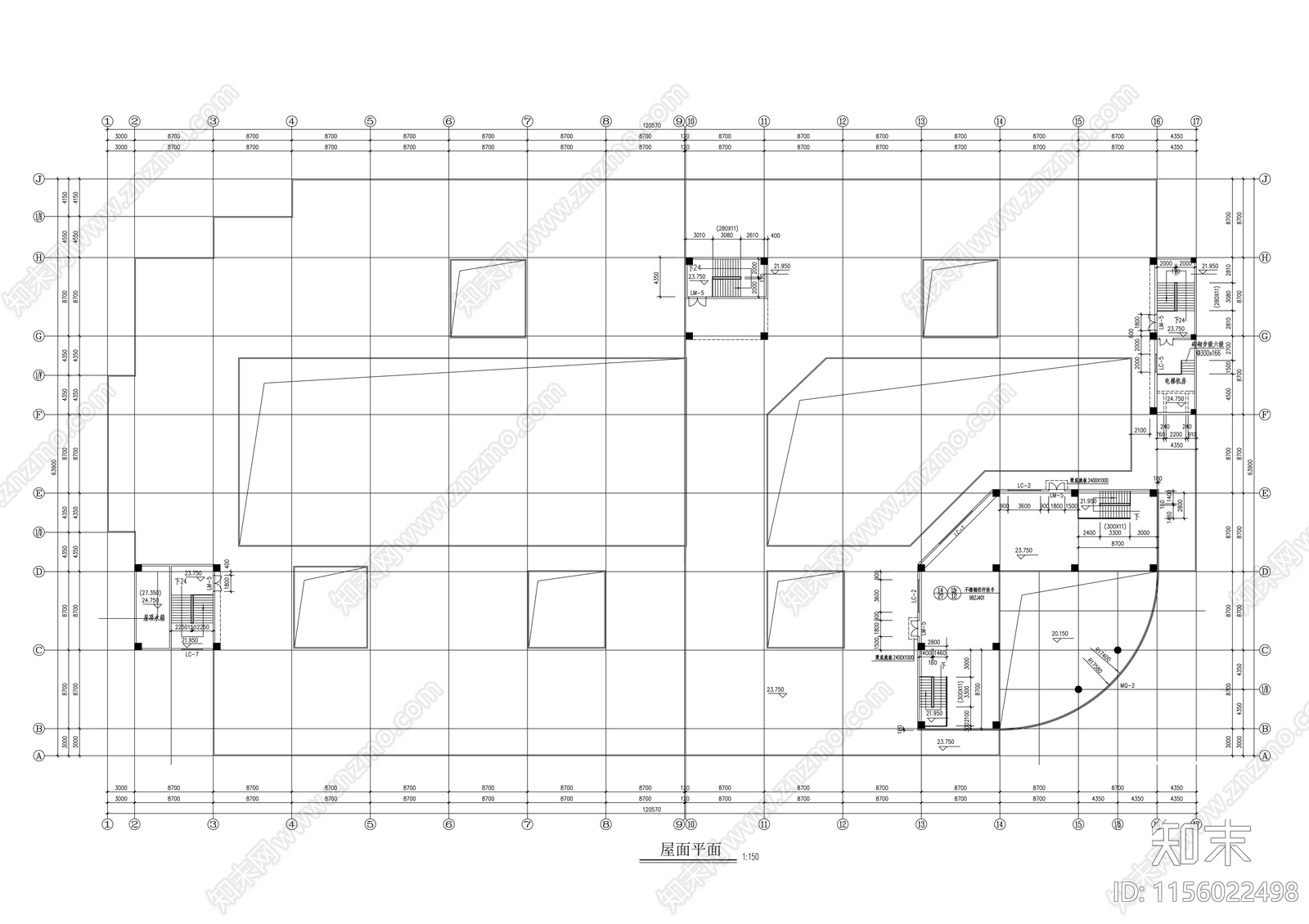 商业大厦建筑cad施工图下载【ID:1156022498】