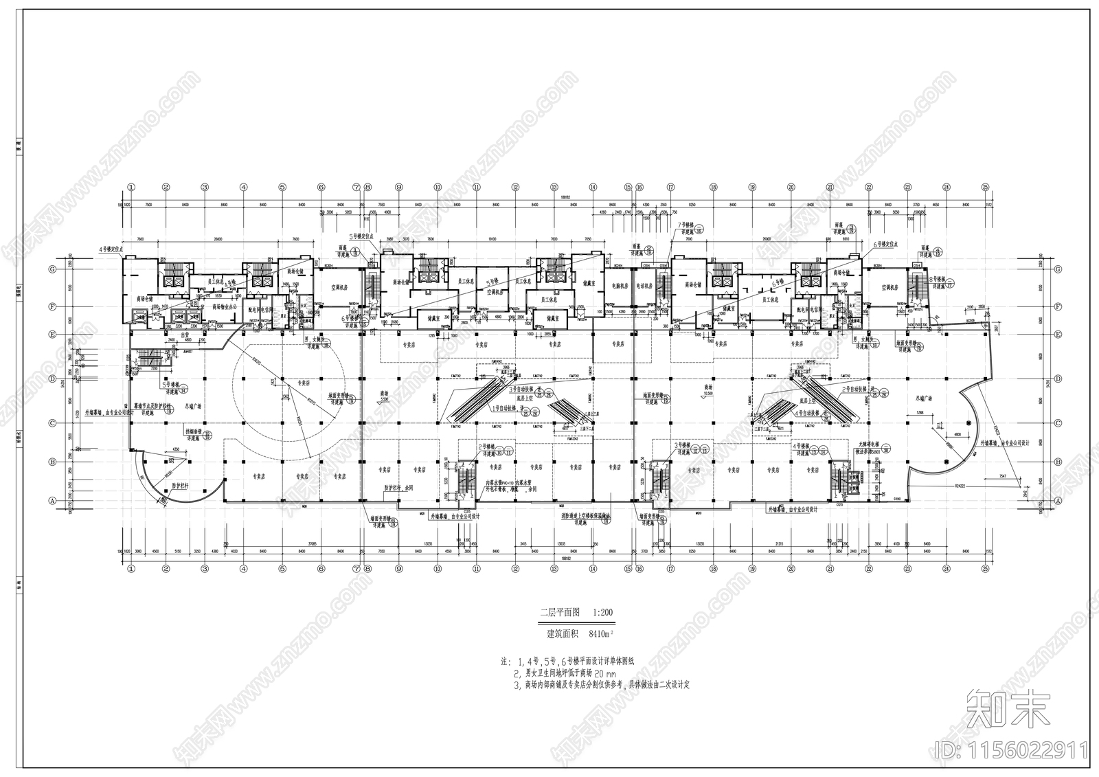 天津某商场建筑设计cad施工图下载【ID:1156022911】