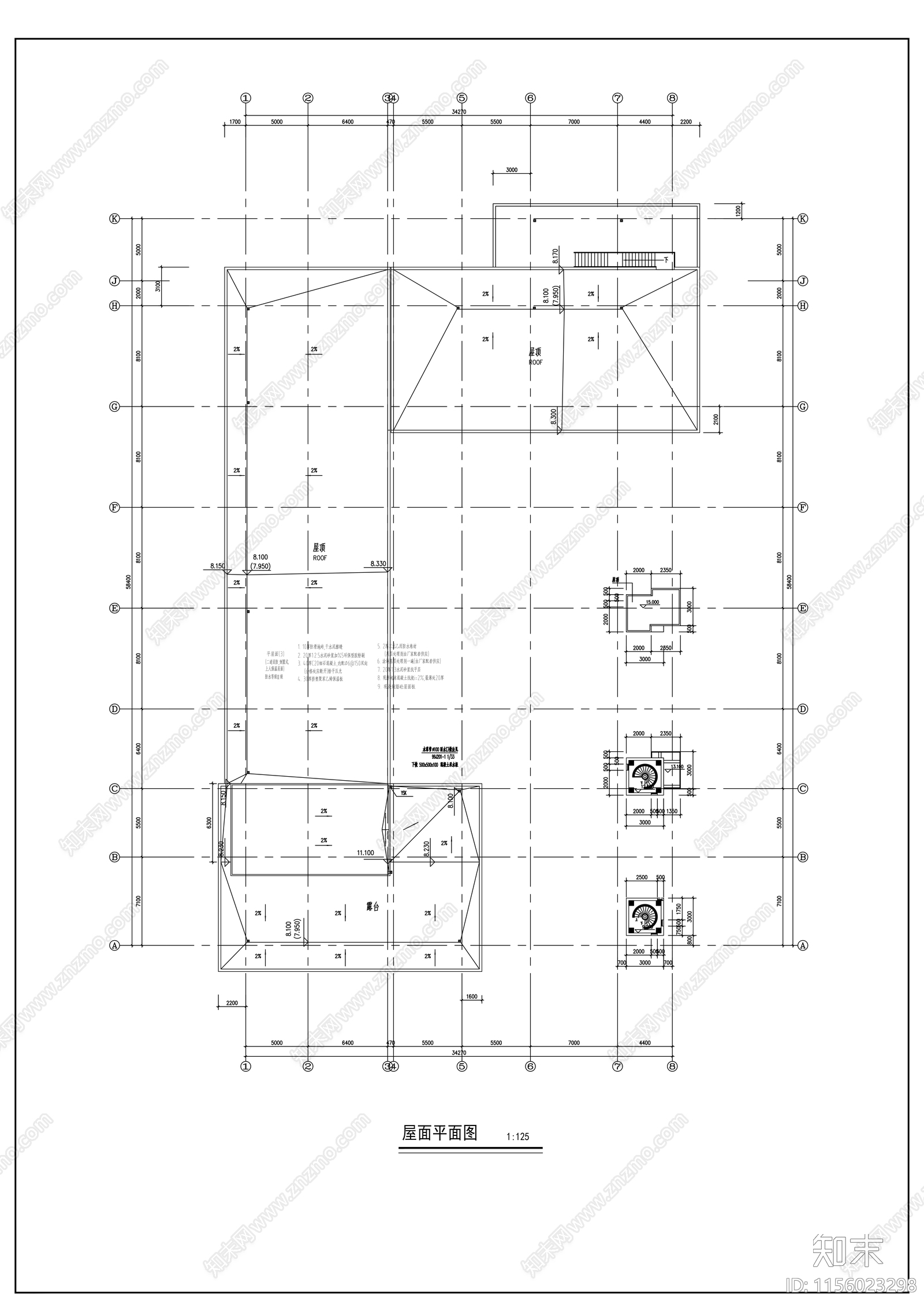 小区商店建筑cad施工图下载【ID:1156023298】