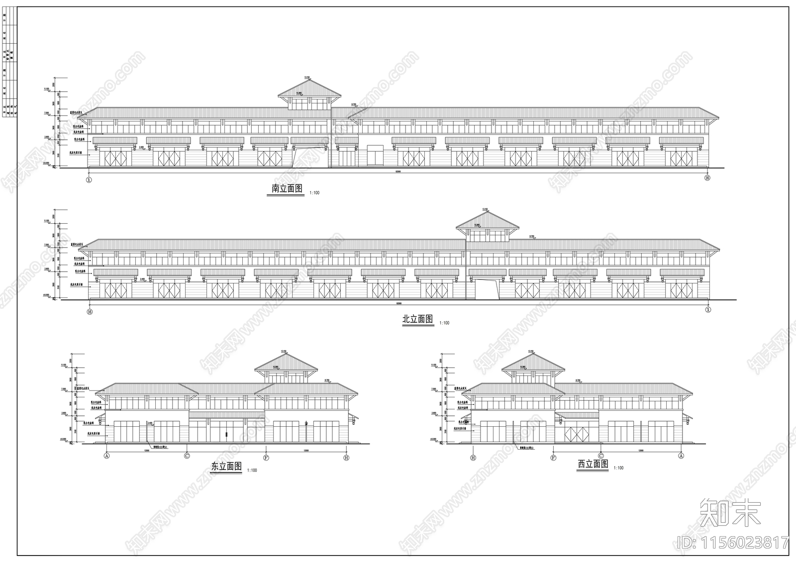 中源商贸城建筑套图cad施工图下载【ID:1156023817】