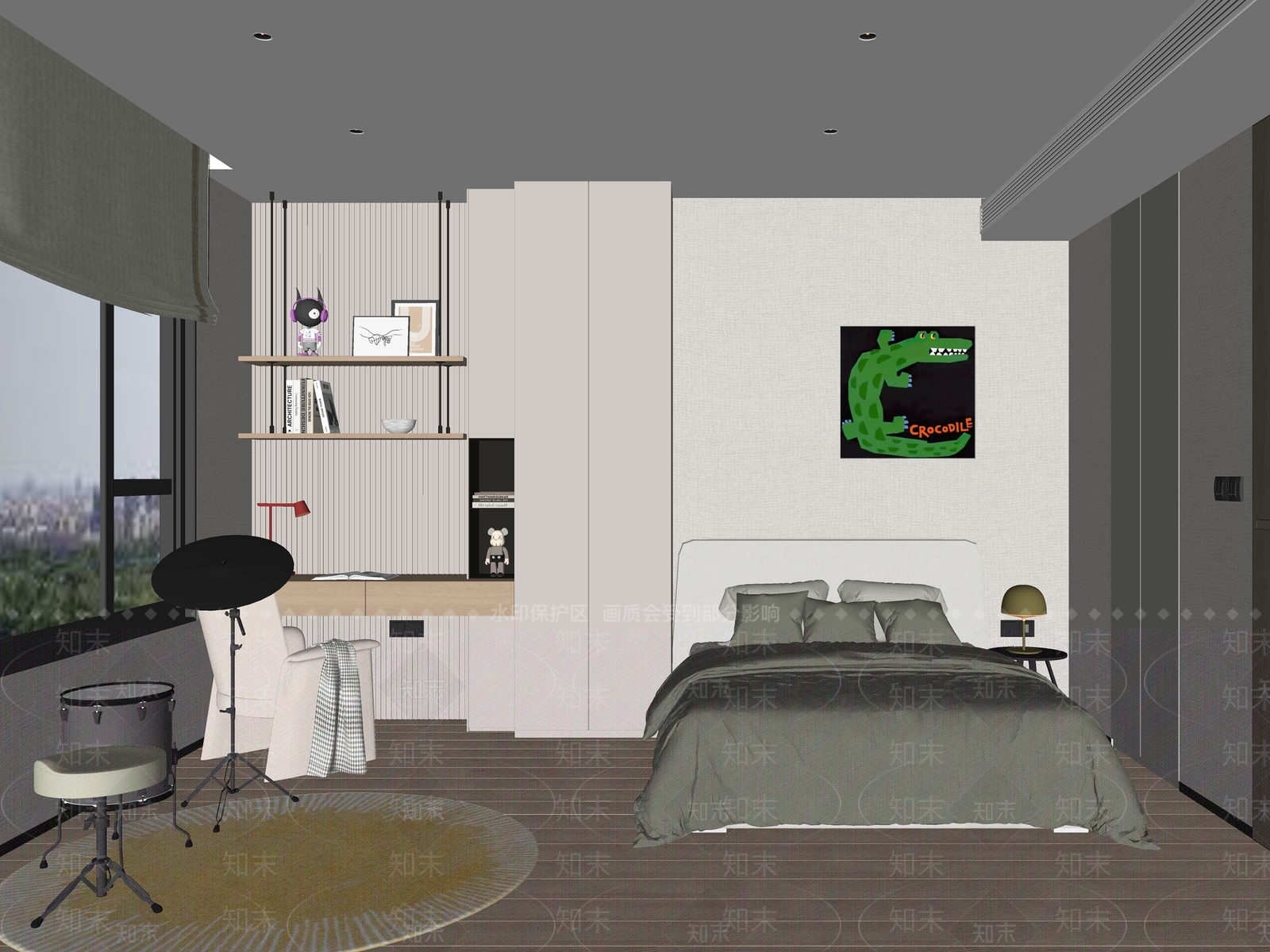 现代儿童房SU模型下载【ID:1156024161】