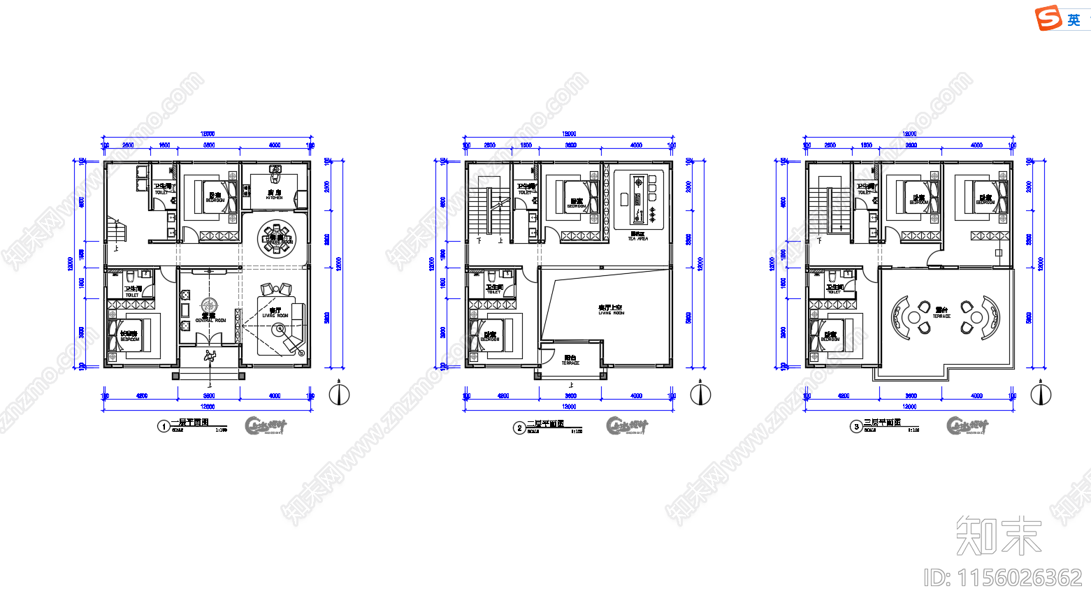 三层农村自建房cad施工图下载【ID:1156026362】