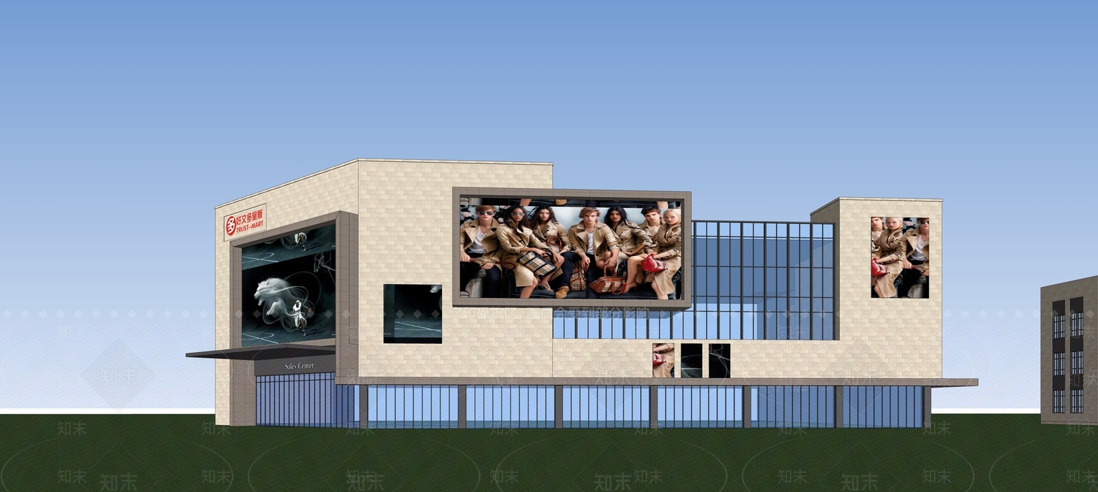 现代商场建筑SU模型下载【ID:1157913207】