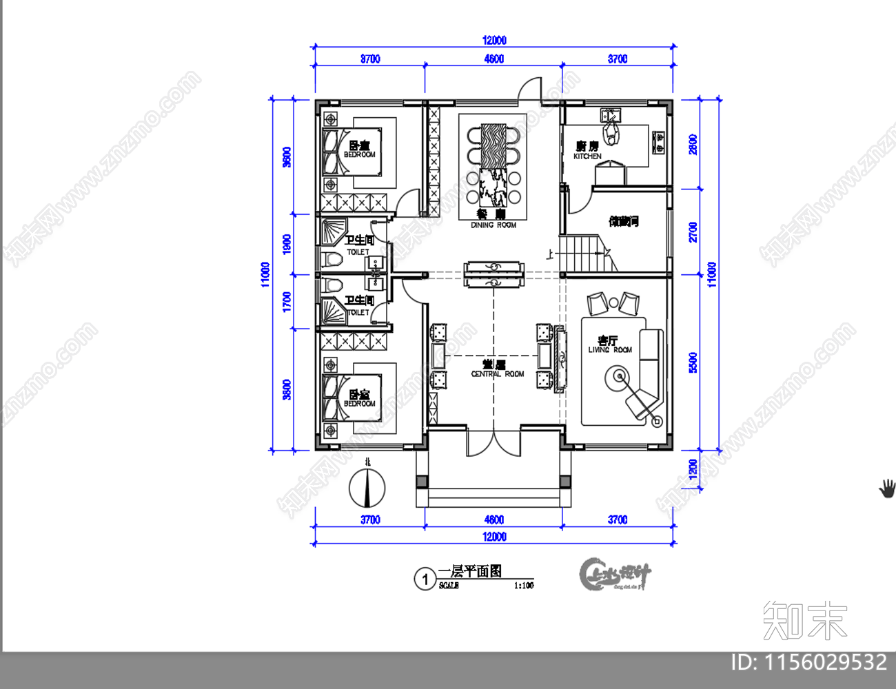 2层农村自建房施工图下载【ID:1156029532】