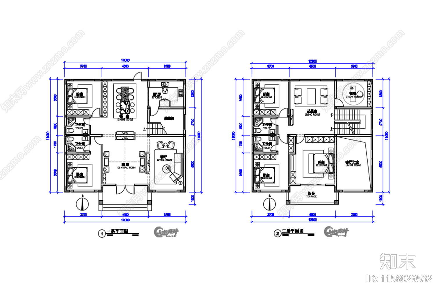 2层农村自建房施工图下载【ID:1156029532】