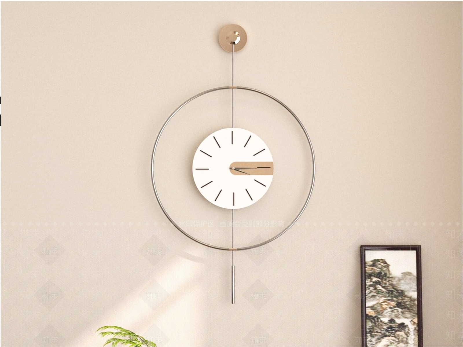 现代艺术挂钟3D模型下载【ID:1156031638】