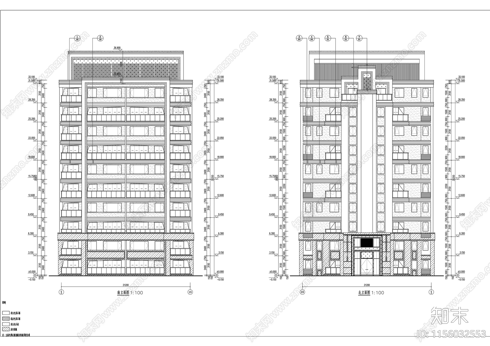 现代多层叠墅说明节能详图全套技术图纸cad施工图下载【ID:1156032553】