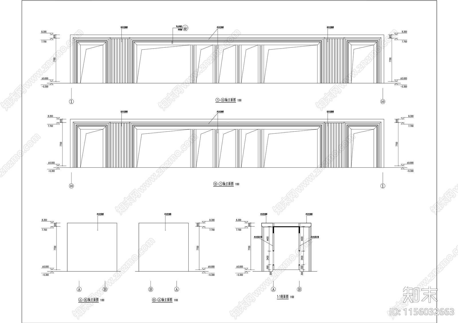 两套现代门卫传达室说明详图全套cad施工图下载【ID:1156032663】