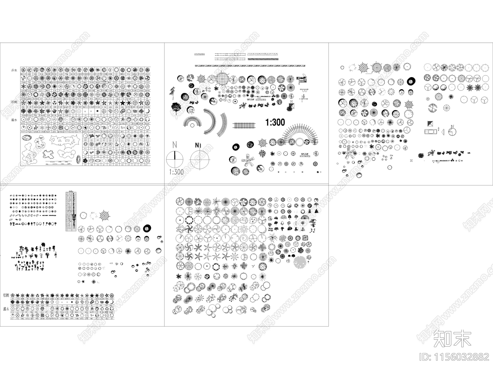 现代园林景观乔木施工图下载【ID:1156032882】