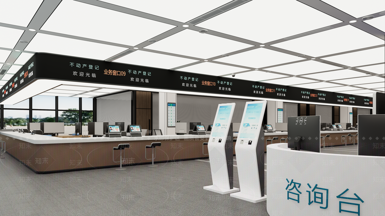 现代办事大厅SU模型下载【ID:1156033756】