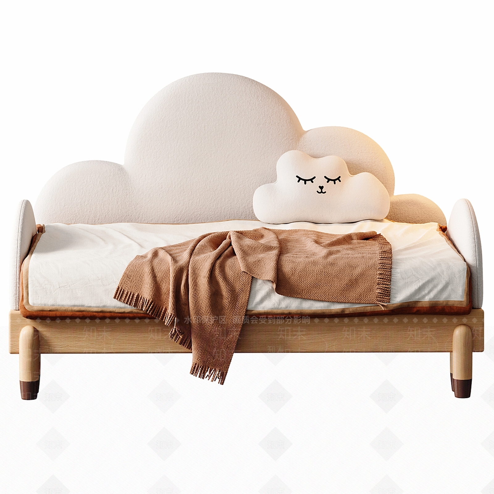现代布艺儿童床3D模型下载【ID:1156036486】