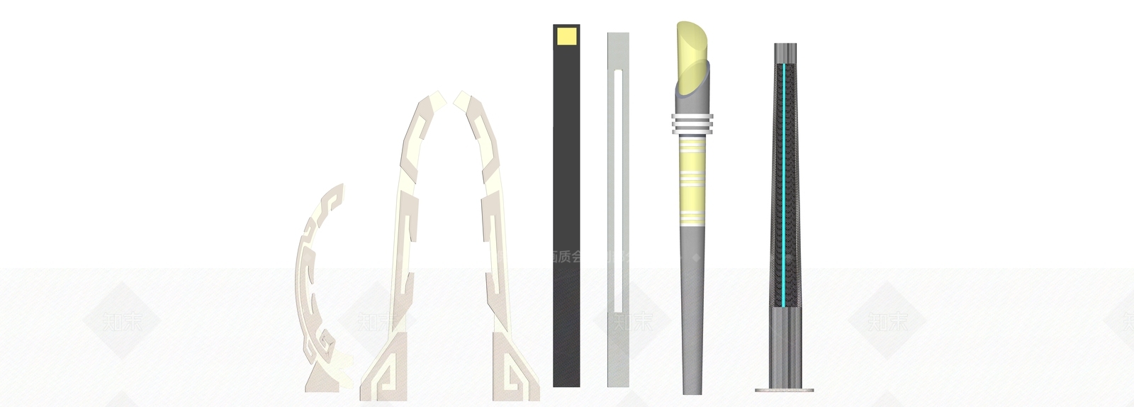 现代景观灯柱SU模型下载【ID:1156039610】