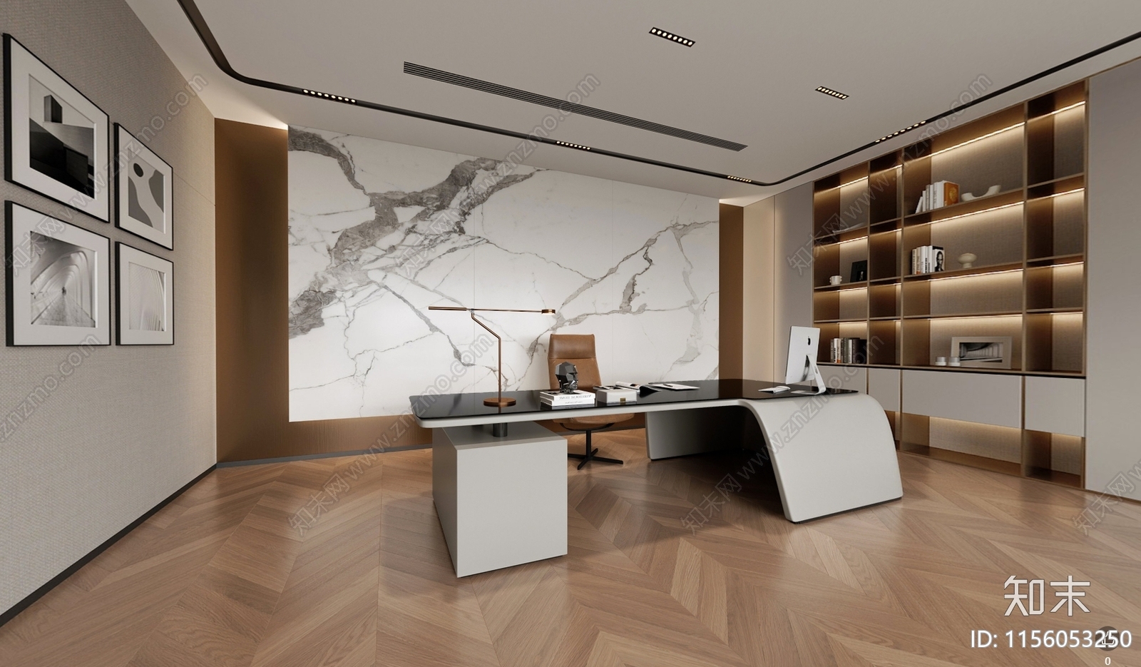 现代办公室设cad施工图下载【ID:1156053250】