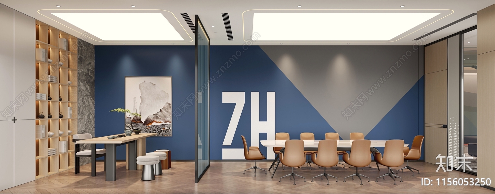 现代办公室设cad施工图下载【ID:1156053250】